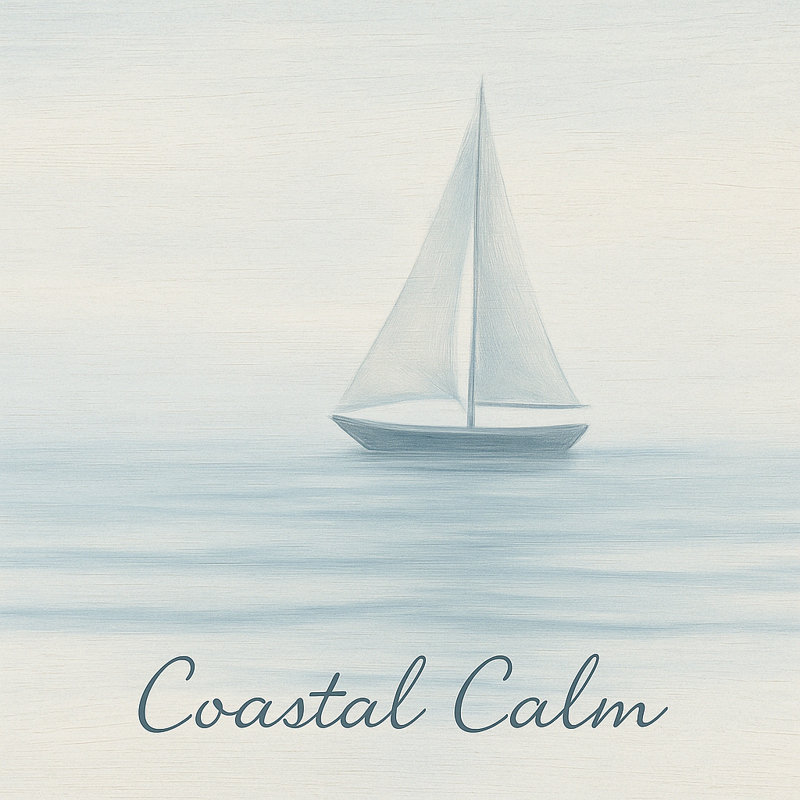 «Coastal Calm» - Voilier tranquille sur toile, H 31 po x l 31 po