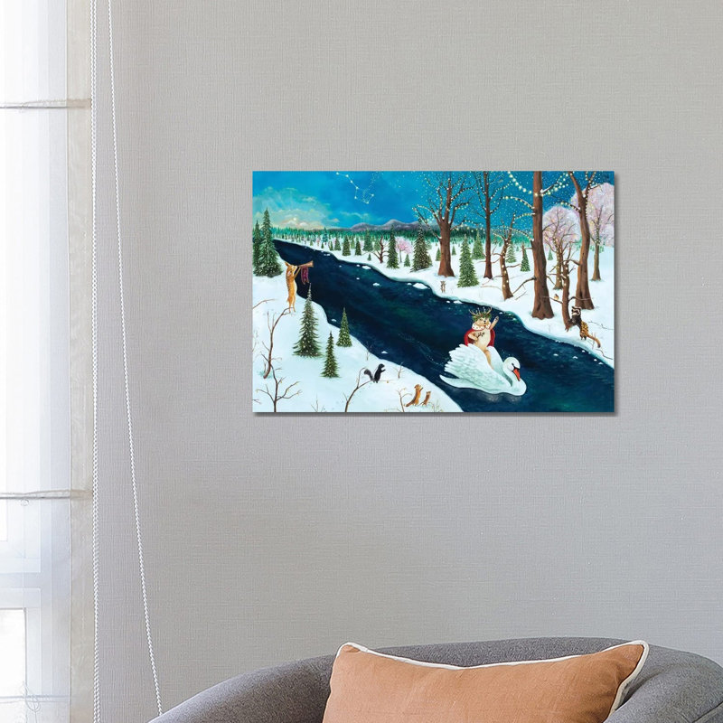 The Holly Bear Prince by Jahna Vashti - Wrapped Canvas Gallery-Wrapped Canvas Giclée, 45.72cm H x 66.04cm W x 1.91cm D