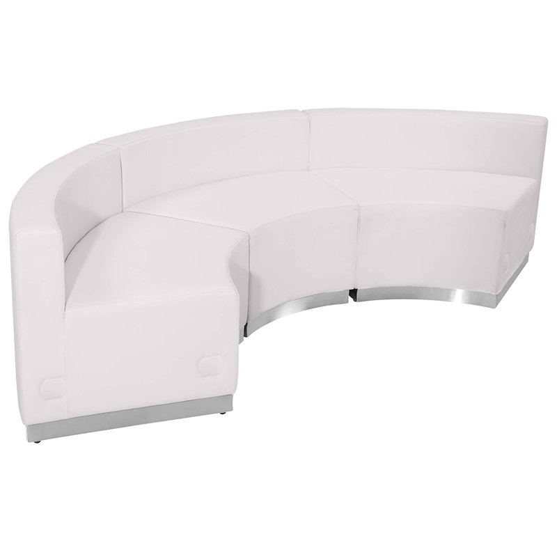 HERCULES Alon Series LeatherSoft Reception Configuration, 3 Pieces, White Faux Leather