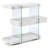 32" Length Narror Console Table with 3-Tier Shelves and a Hidden Drawer, Modern Entryway Table with Tempered Glass Frame-985733139