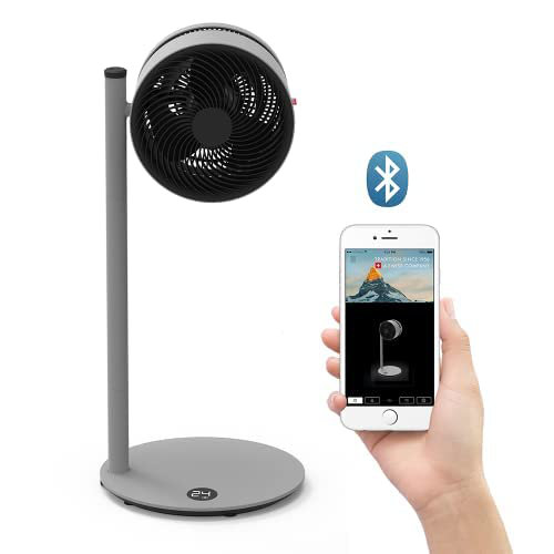 Boneco F210 Air Shower Floor Fan with Built In Floor Stand - 270° Quiet Rotation, 3 Speeds Up & Down Tilt, Stylish Freestanding Air Circulator