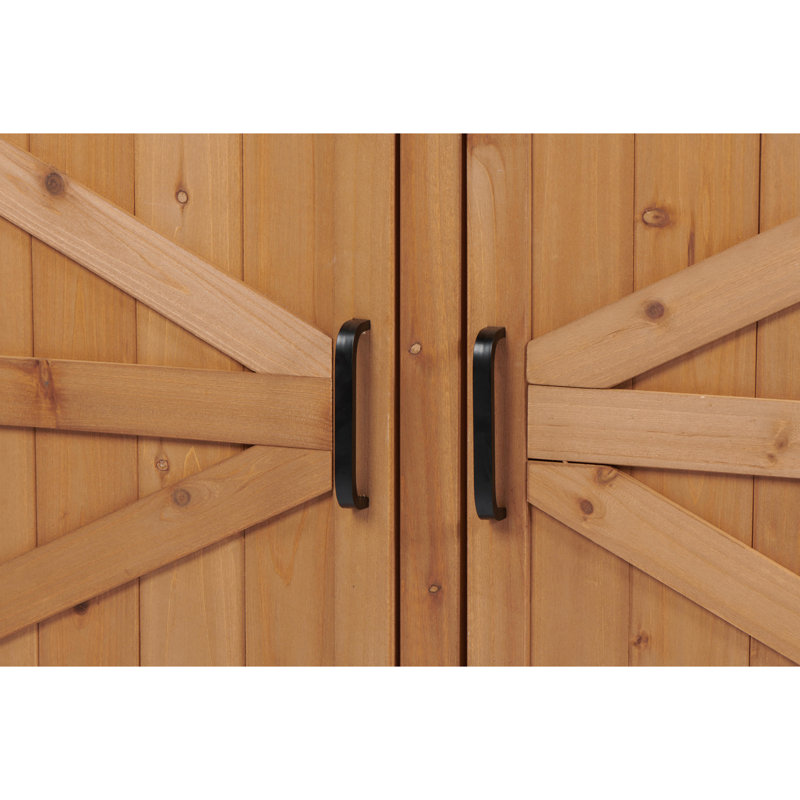 Console extérieure et intérieure avec beaucoup de rangement, lambris pour un look sophistiqué, bois de sapin massif, 17,48 po de large, naturellement