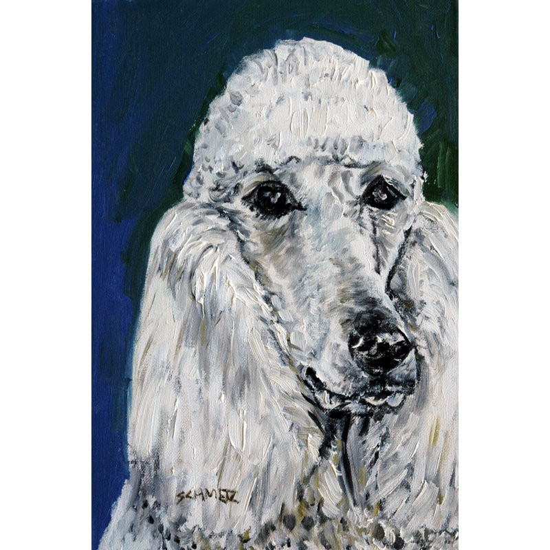 «White Poodle» par Jay Schmetz - reproduction sur toile, H 18 po x l 12 po