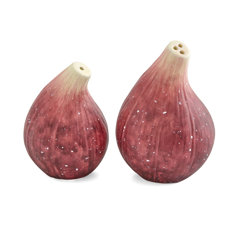 Nature's Bounty Ceramic Fig-Shaped Salt and Pepper Shakers