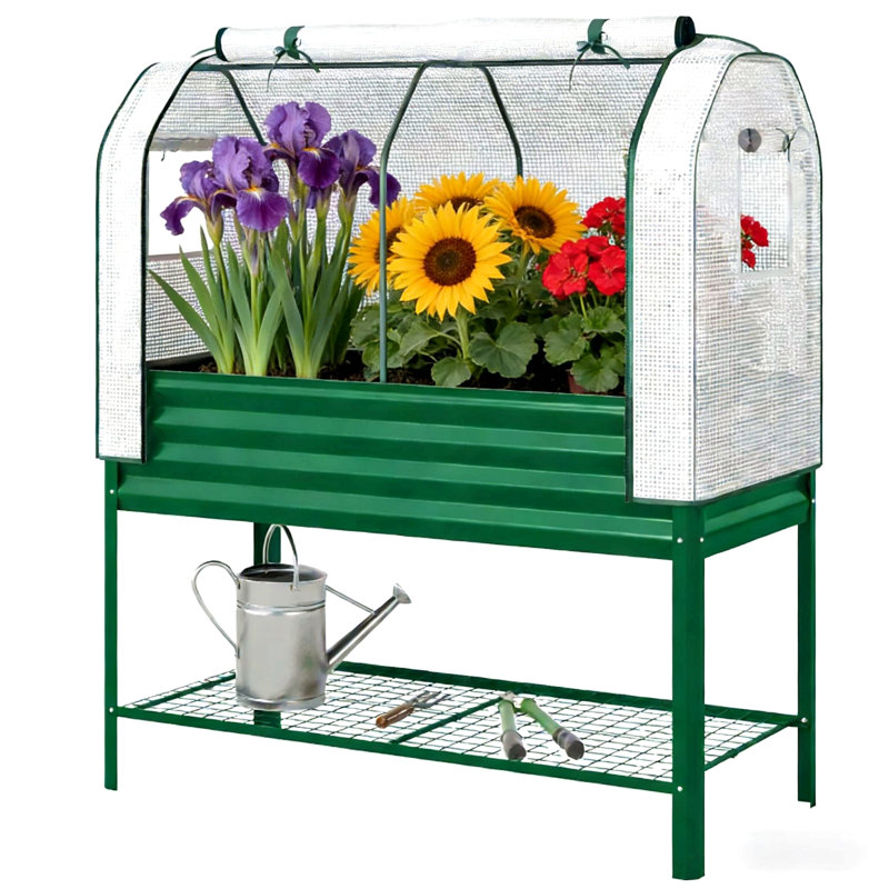Outdoor Plant Boxs,Raised Garden Bed,Spacious Flower Boxs, Green