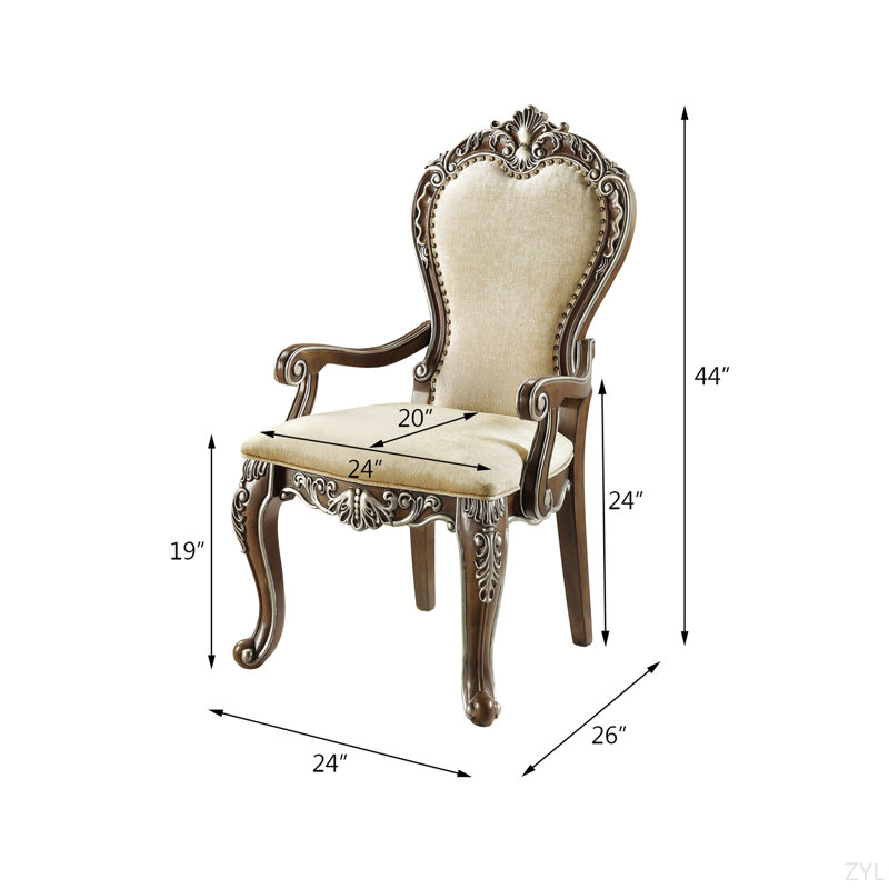 Chaise avec accoudoirs finition chêne antique (ensemble de 2)