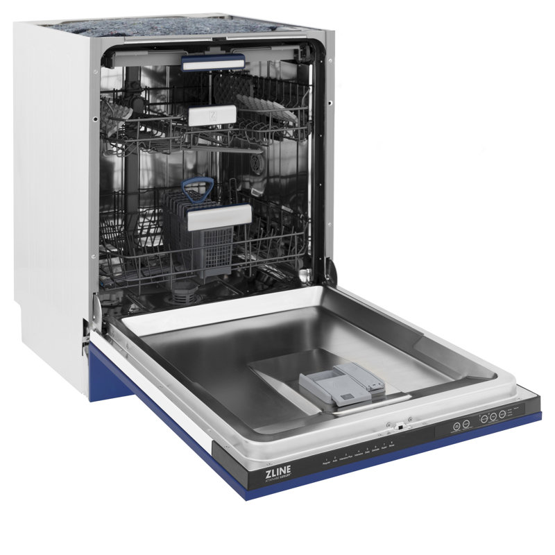 ZLINE 24 in. Tallac Series Tall Tub Dishwasher in W/ Tub, 51dBa, Blue Matte