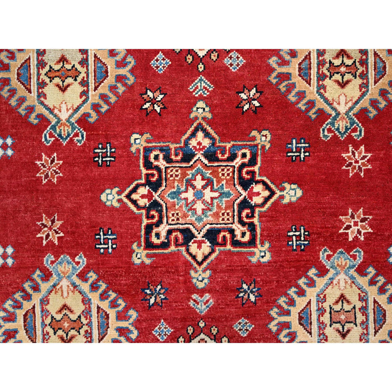 Très grand tapis kazak en laine noué à la main rouge 12 pi x 15 pi 9 po AA45ECA1A3114AED9FEB353BC29827FA