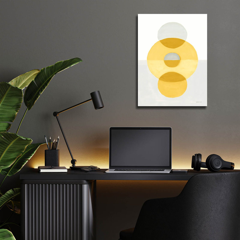 Art mural en verre «In Entre 2 Yellow» par Danhui Nai, H 16 po x l 12 po x P 0,13 po