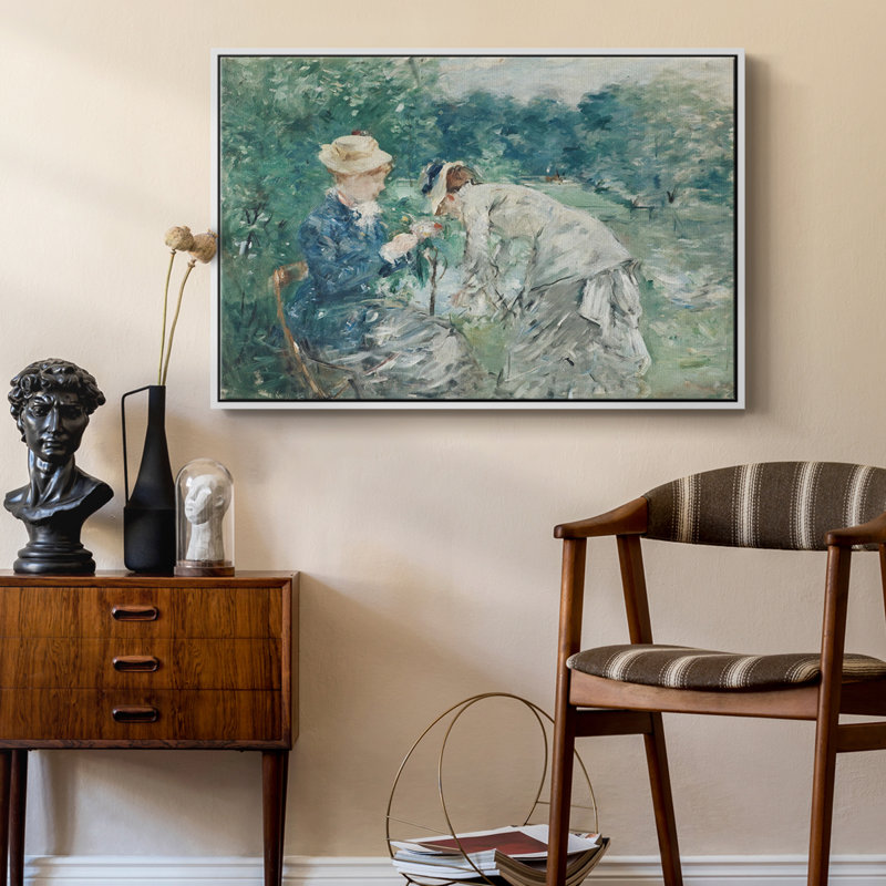 Botanique rétro - LV, Toile encadrée flottée blanche, H 17 po x l 25 po