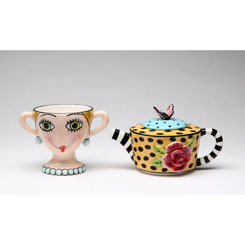 Lady Lux Ceramic Tea for One - 7 3/4"H