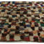 Tapis rétro tribal marocain en laine brun clair / jaune / bleu fait à la main 4 pi 10 po x 9 pi 6 po Vintage