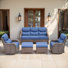 5-Piece Patio Furniture Set With Swivel Glider Chairs, 6-Inch Ultra-Plush Cushions & Water-Resistant Olefin Fabric