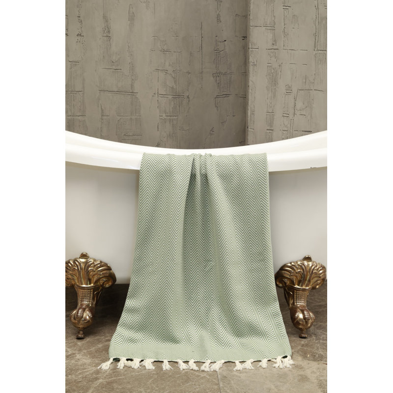 Serviette de plage 100% coton Villalpando, Vert