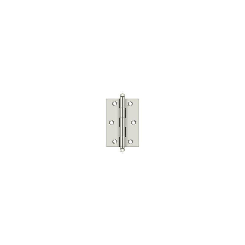 3'' x 2'' Butt Bearing Hinge, Polished Nickel