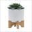 CHEVRON PLANTER W/ STAND, WHITE-1929533335