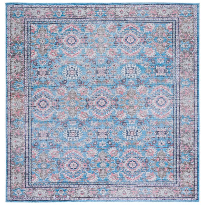 Serapi Performance Machine Washable Oriental Rug, Square 6'7"