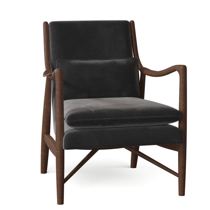 Cole Armchair, Walnut, 9953 Mink Polyester
