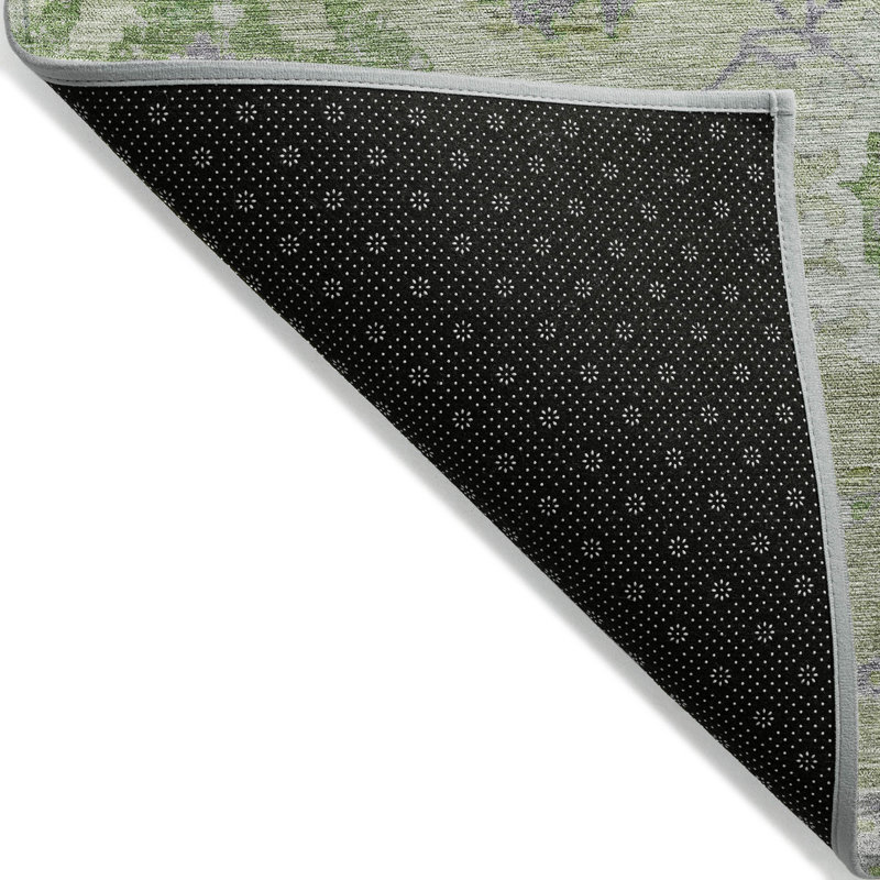 Sofia Green Washable Indoor-Outdoor Rug - , 2'6" x 3'10"