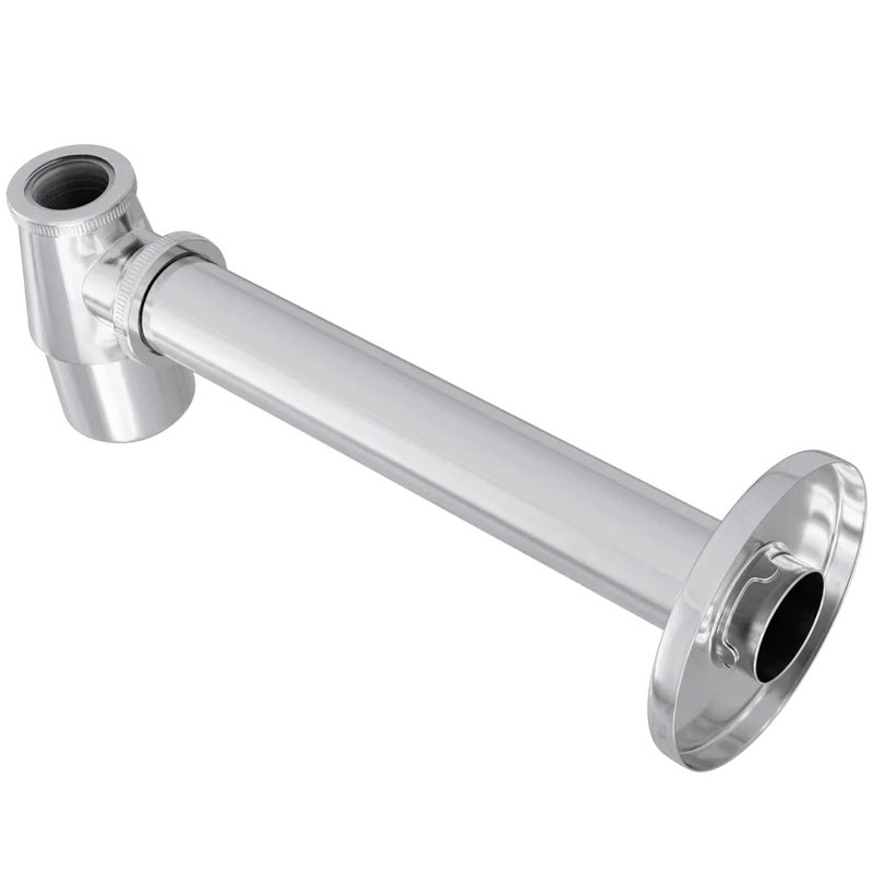 Siphon en laiton massif chromé, Nickel brossé