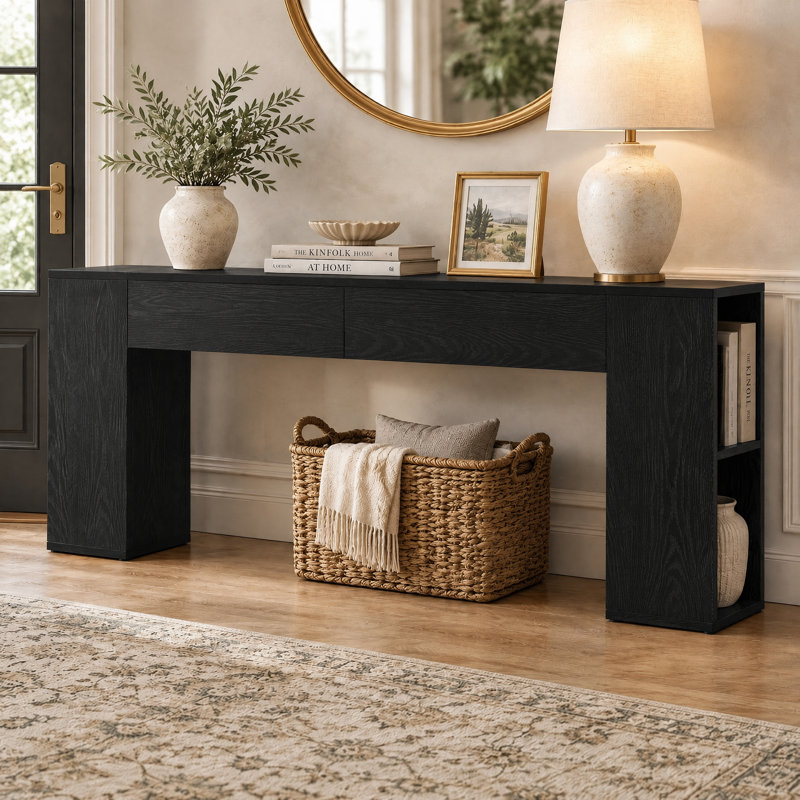 Console de 78,7 pouces, noire, Noir