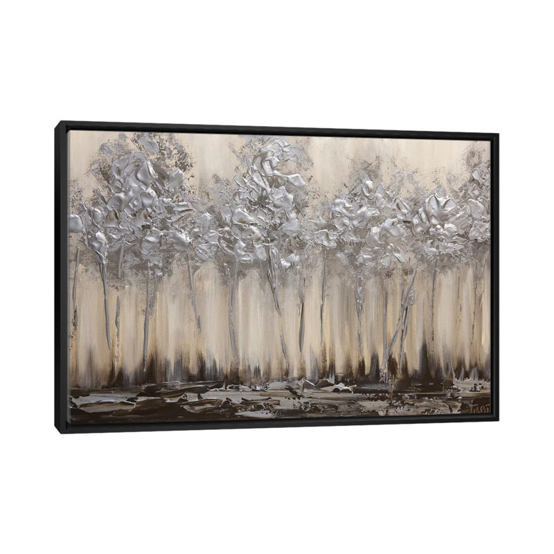 «Swiger Silver Forest», reproduction sur toile, H 18 po x l 26 po x P 1,5 po, Toile avec cadre noir