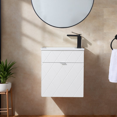 Ensemble de meuble-lavabo simple mural moderne 18 po 18 po