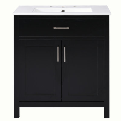 Bathroom Vanity with Ceramic Sink and Ample Storage