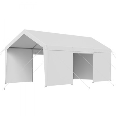 Carport Car Canopy 10x20FT Heavy Duty Outdoor Car Shelter with Sidewalls White