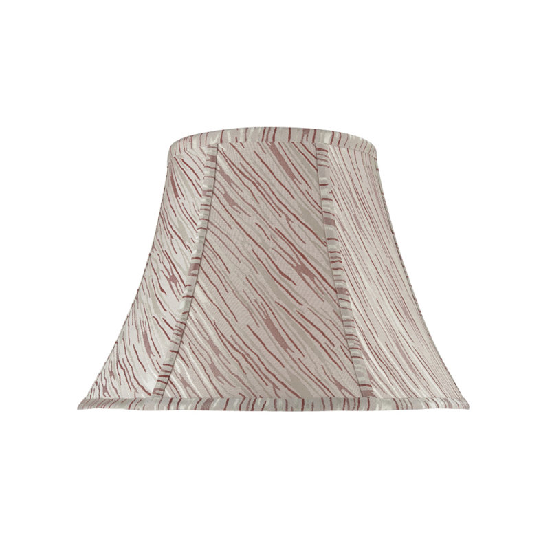 Abat-jour cloche en tissu texturé H 9,5 po (araignée) en gris/rouge
