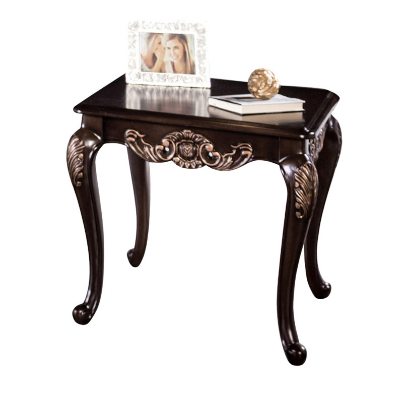 Traditional Style 1pc Square End Table