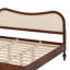 Cadre de lit de style médiéval moderne avec tête de lit courbée en rotin de style scandinave bohémien-133665375
