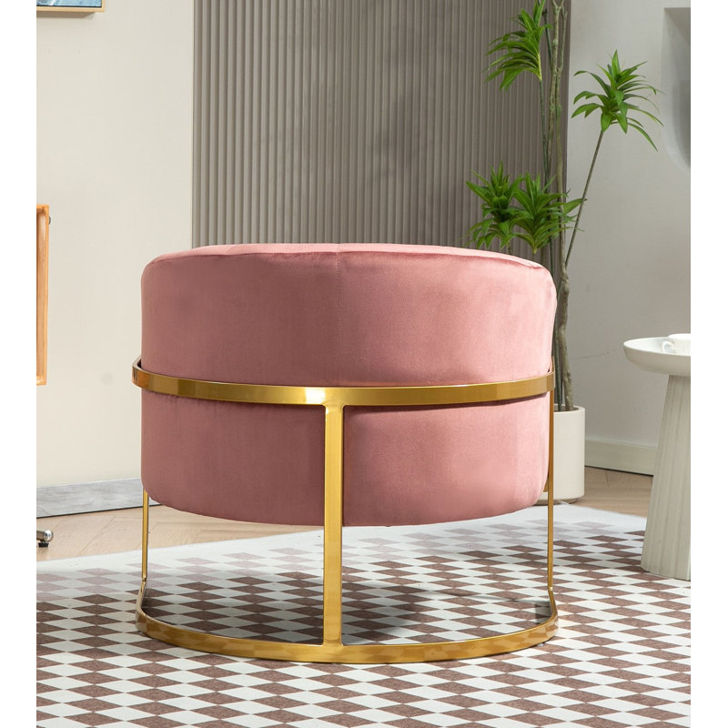 Fauteuil en velours doré, Rose