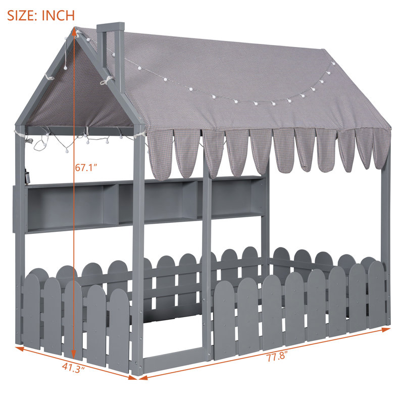 Lit simple en bois massif, style Montessori pour enfants, peu encombrant