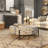 Gray Mother of Pearl Shell Geometric Handmade Mosaic Inlay Living Room Coffee Table with Black Metal Legs, 38" x 38" x 13"-1892332701