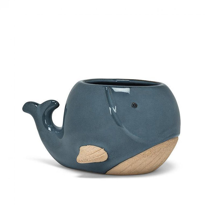 Pot à fleurs baleine, 3" H x 3.5" W x 5.5" D