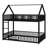 Metal Twin Over Twin Size House Bunk Bed With Fence And Door,Bunk House Bed For Boys Girls Teens-1425907114