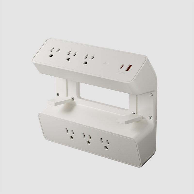 Multiprise blanche pour pince de bureau