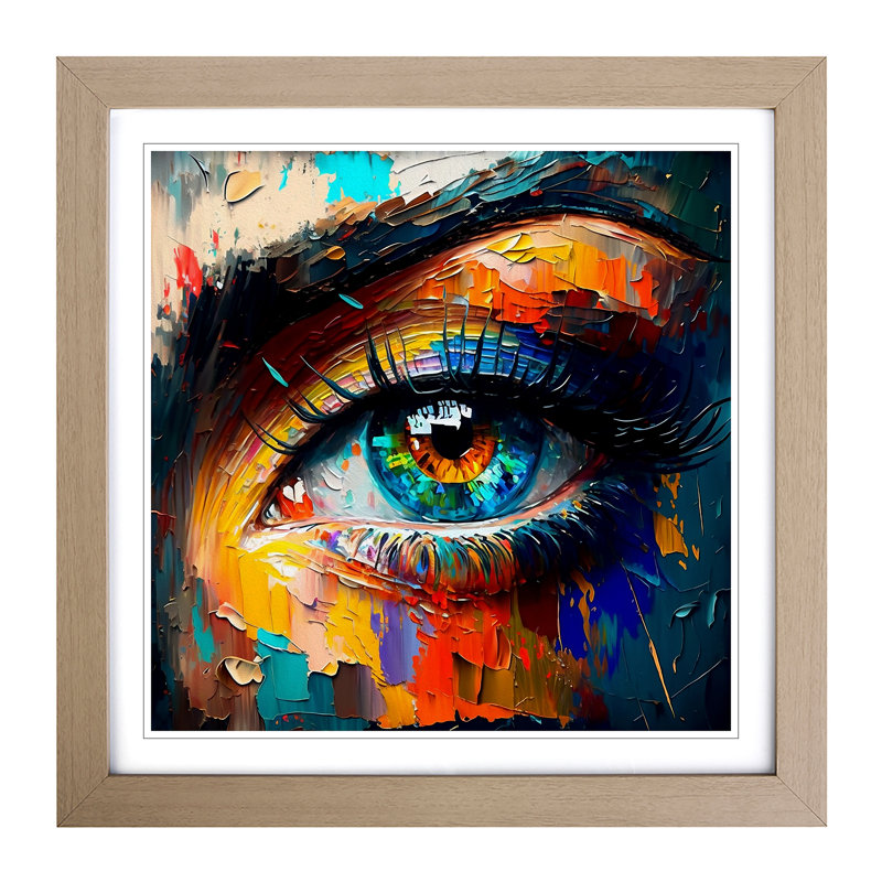 1 Piece Single Picture Frame Wall Art, Oak