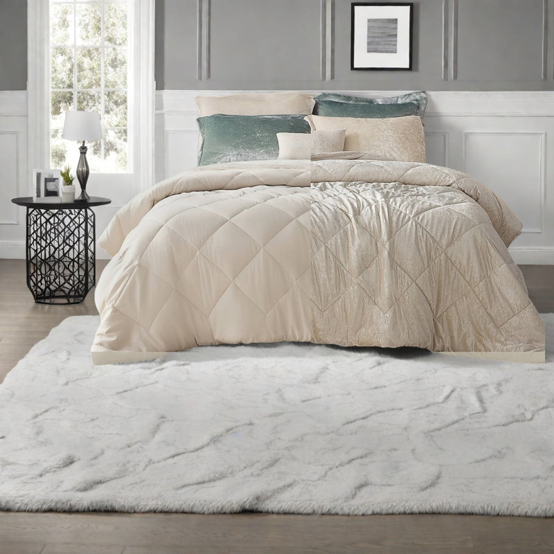 Luxurious Velvet Bedding Sets, Full/queen, Elegant Champagne