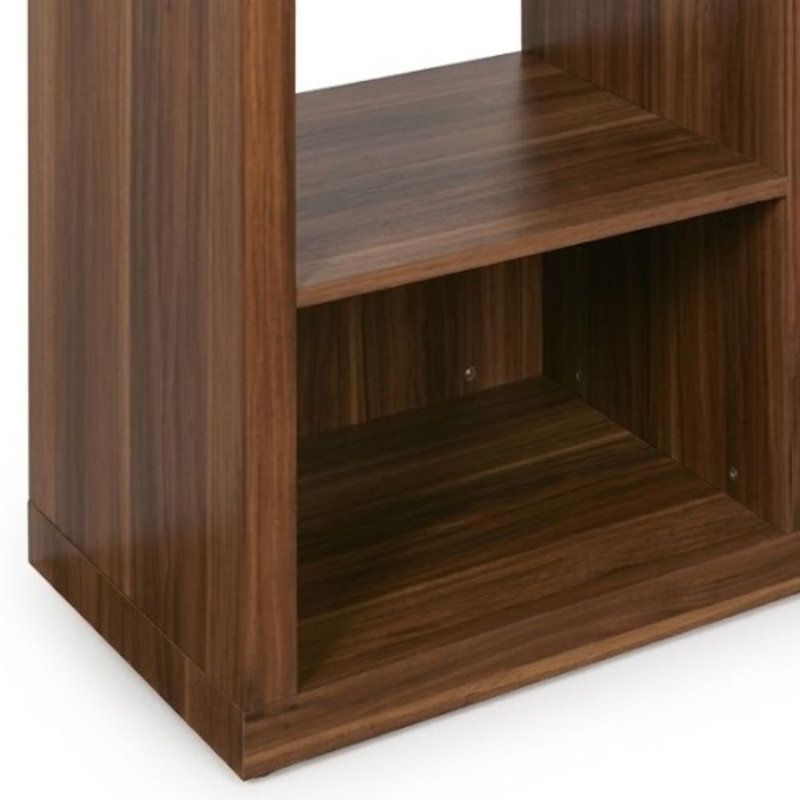 Bailey Console rectangulaire en bois de noyer foncé et noir avec insert en verre