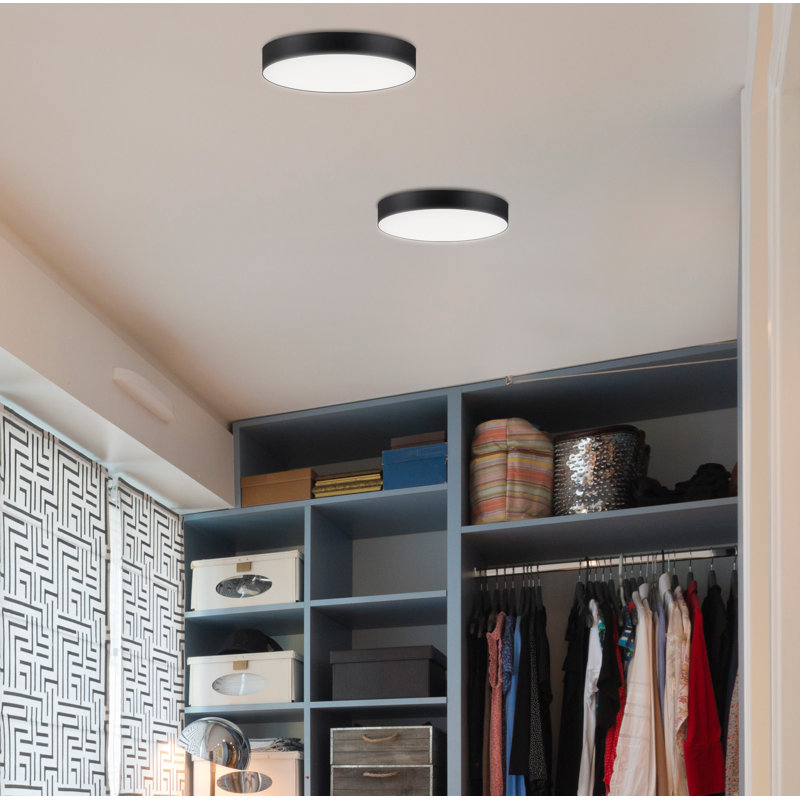 Warrenton Acrylic LED Flush Mount, 0.75" H 7" W x 7" D, Black
