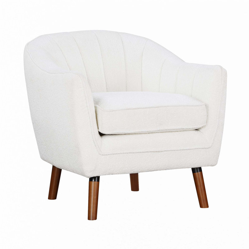 Fauteuil d'appoint de style moderne Mid-Century, Blanc