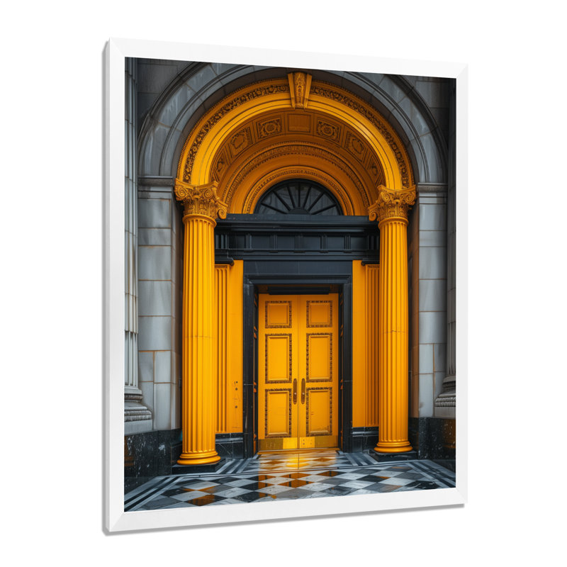 Jaune jaune gris majestueux Banks - Banks Wall Art, Toile encadrée blanche avec une seule photo, H 32 po x l 16 po x P 1 po