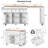 85.5" Kitchen Island with Extendable Dining Table, Kitchen Storage Table with 3 Side Open Shelves, Rolling Kitchen Island with Power Outlet, 3 Drawers, 2 Doors-964971243