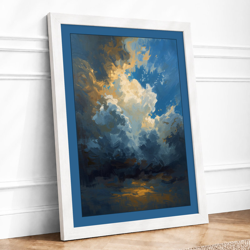 Towering Cloudscape Romantic - Framed Print, A1 - 84.1 x 59.4 cm, White