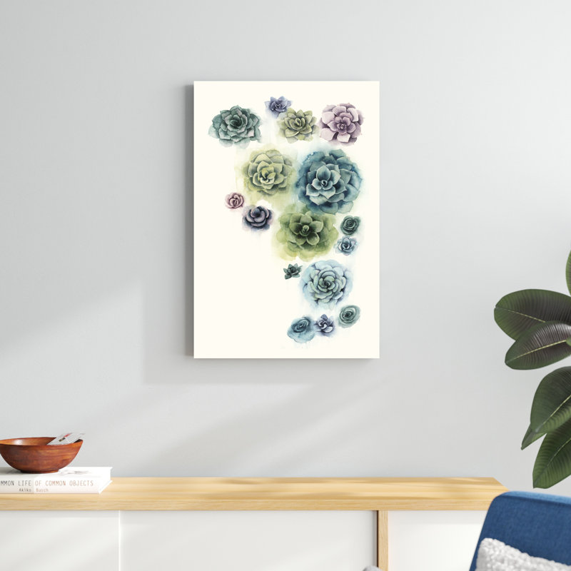 «Succulent Cluster I», peinture sur toile, H 30 po x l 20 po