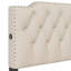 Grand lit plateforme tapissier avec 2 tiroirs et 2 ensembles de ports USB de chaque côté, tissu en lin-383532471