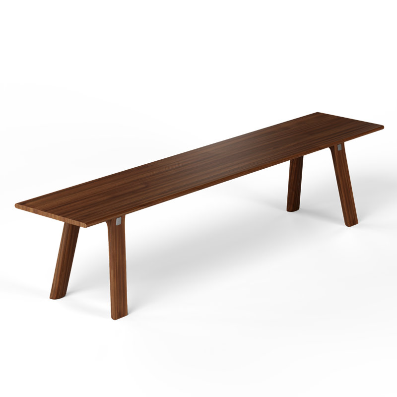 T & B Solid Wood Dining Bench, Walnut Dark