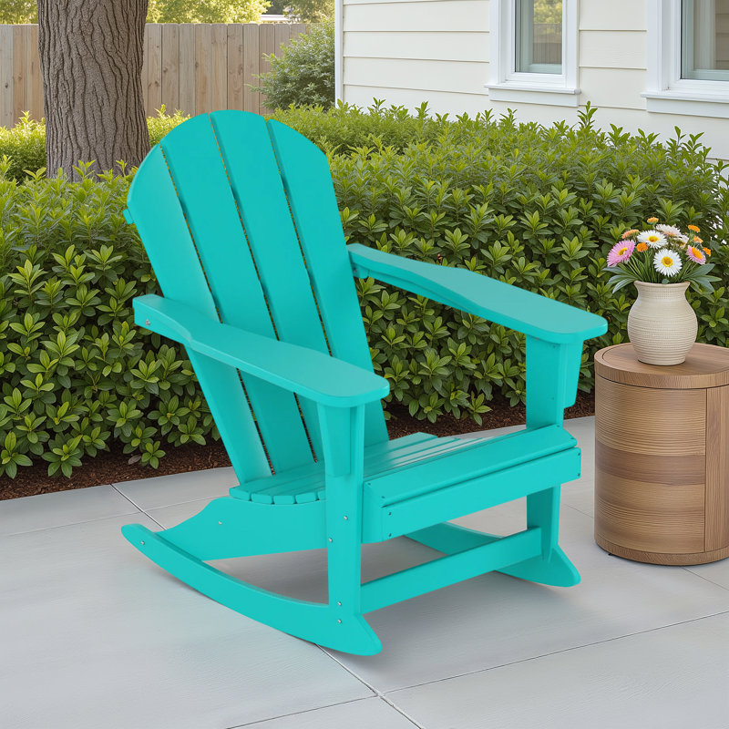 Chaise Adirondack berçante en PEHD Laguna, Turquoise